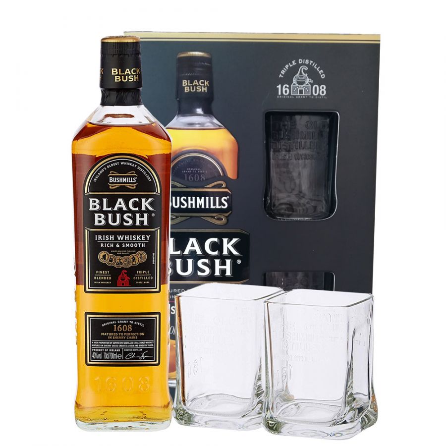 Bushmills Black Bush con bicchieri