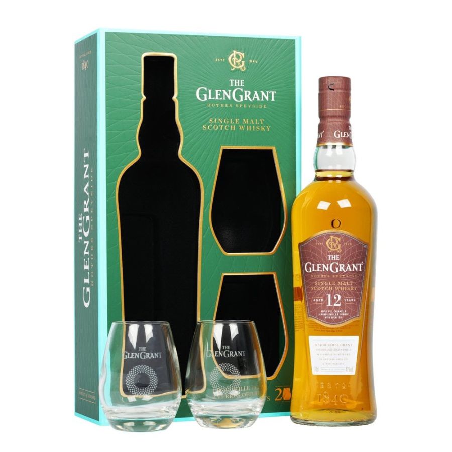 Glen Grant 12 Years Old Gift Pack con bicchieri